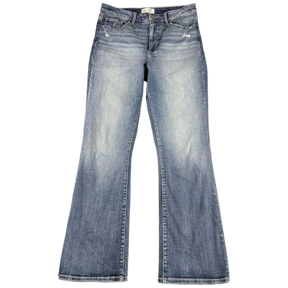 BKE Parker Jeans Women 33x31.5 Blue Distressed Bootcut Western High Rise Stretch